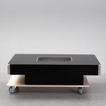 WILLY RIZZO, a black and chrome coffee table, second half of the 20th Century.