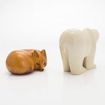 Lisa Larson, figuriner, 2 st, stengods, Gustavsberg Sverige.