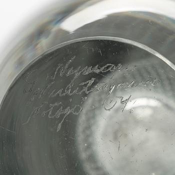 Gunnel Nyman, Maljakko, malli ”GN 26”, signeerattu G. Nyman Nuutajärvi Notsjö -54.
