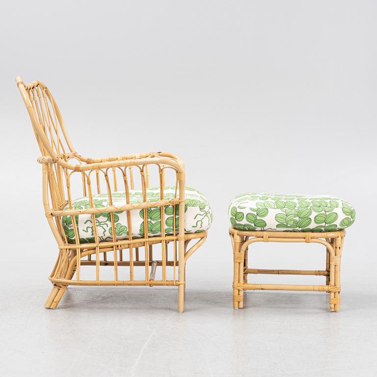 Josef Frank, Fåtölj med fotpall, Firma Svenskt Tenn, modell 311.