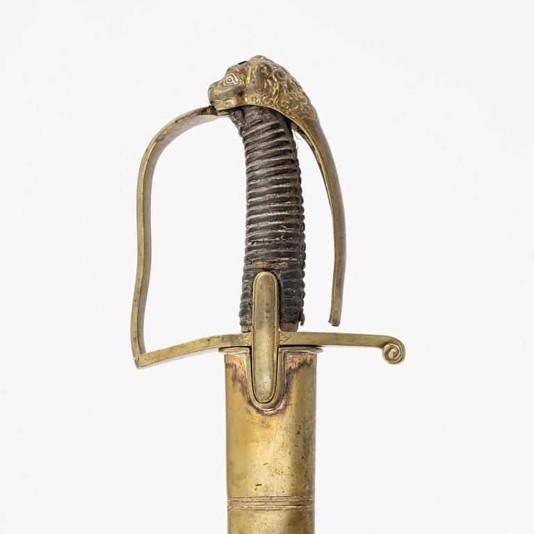 Sabel, svensk, för officer, 1800-talets början. med balja.