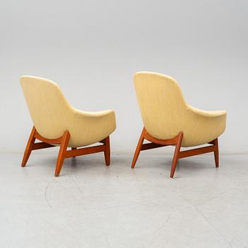 HANS OLSEN, fåtöljer, ett par, "Torso", formgivna 1958, Viskadalens möbelindustri.