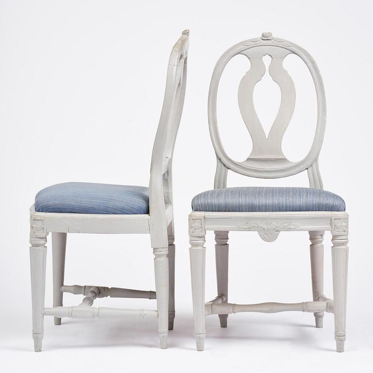A set of five Gustavian chairs by J. E. Höglander (master in Stockholm 1777-1813).