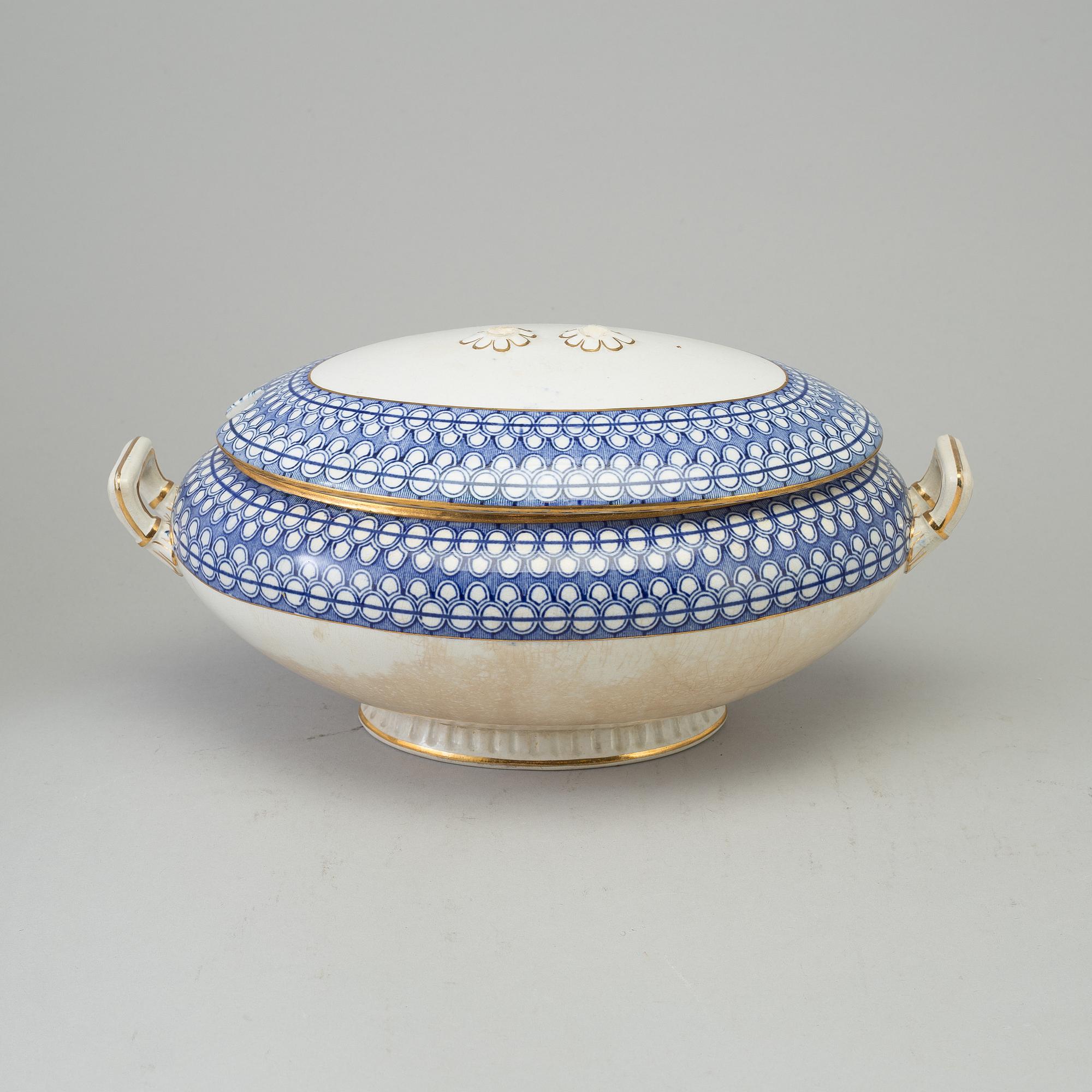 SERVISDELAR, 51 delar, flintgods, "Washington", Rörstrand, 1900-talets början.