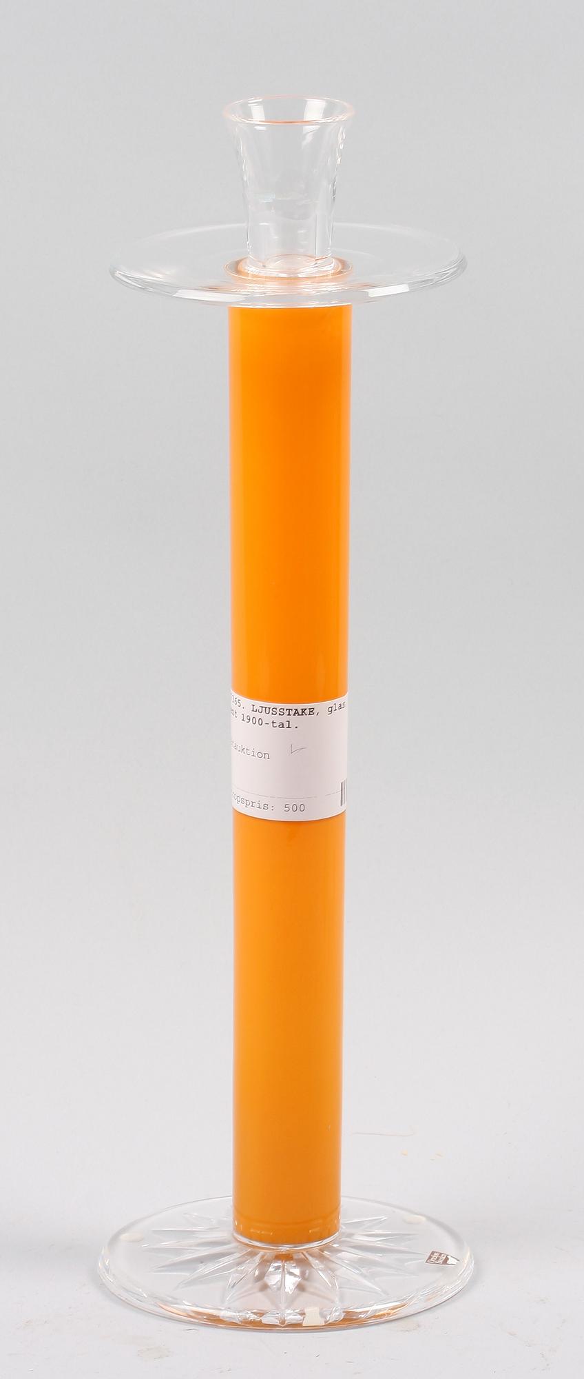 LJUSSTAKE, glas, Orrefors, sent 1900-tal.