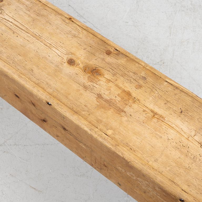 A pinewood bench 18th Century.