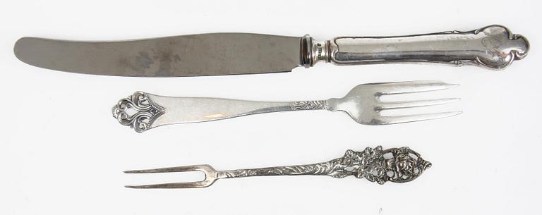 PARTI SILVER, ca 40 delar, 1900-tal. Vikt 745 gr.