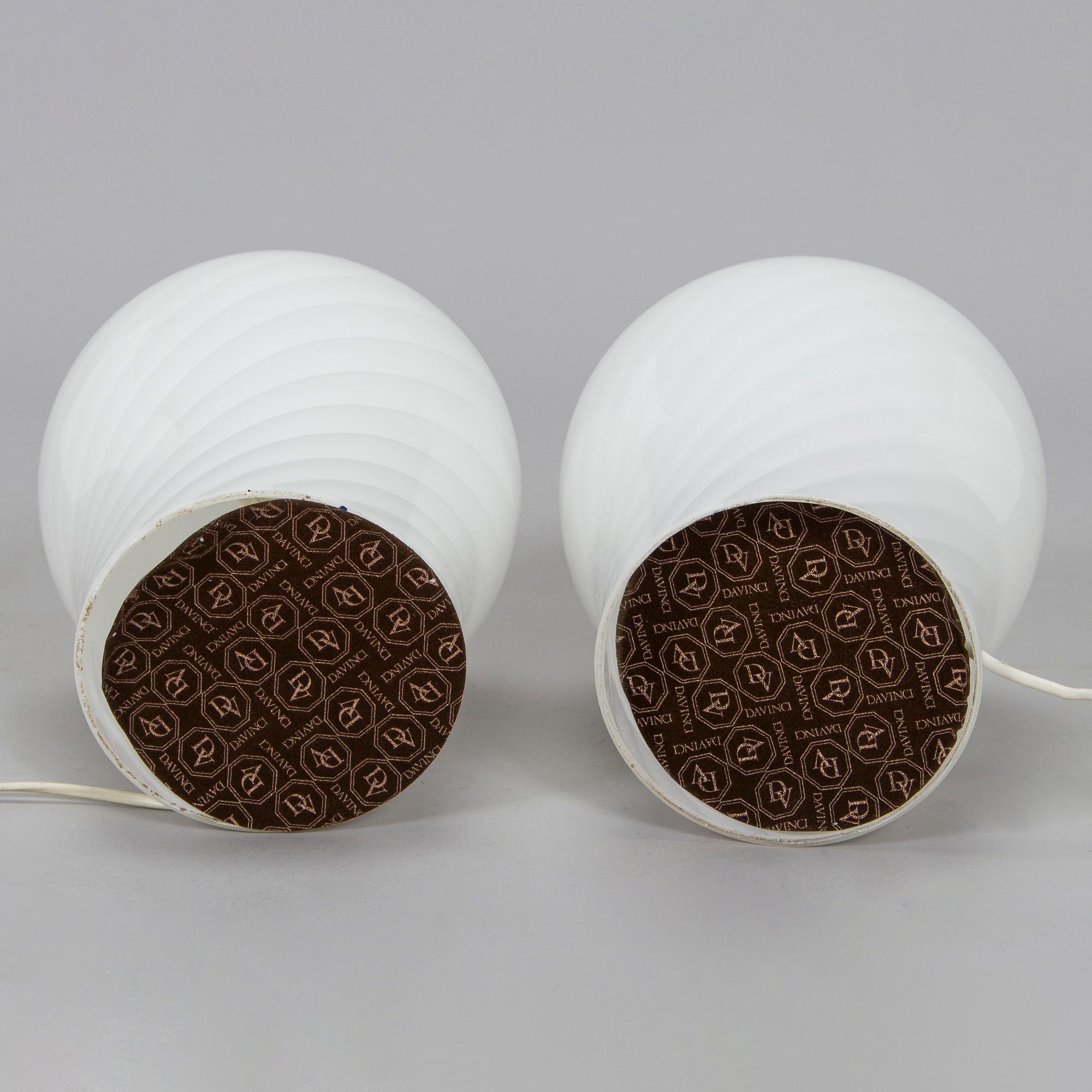 Bordslampor, ett par, DaVinci, Italien 1900-talets senare hälft.