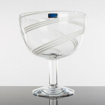 HEIKKI ORVOLA, two bowls, glass, signed, Nuutajärvi, Notsjö, Finland.
