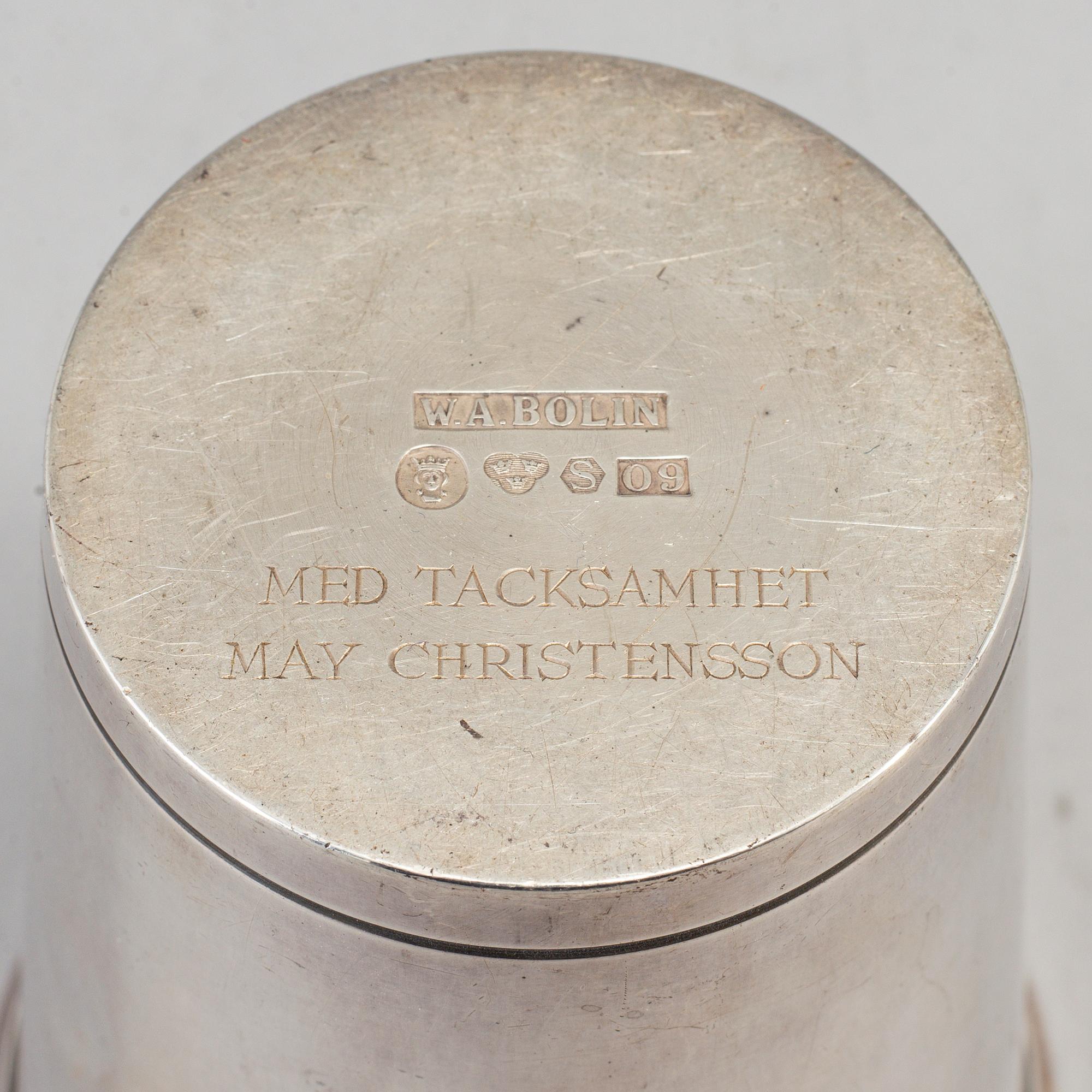 A Swedish 20th century silver vase/beaker, mark of WA Bolin, Stockholm 1964.