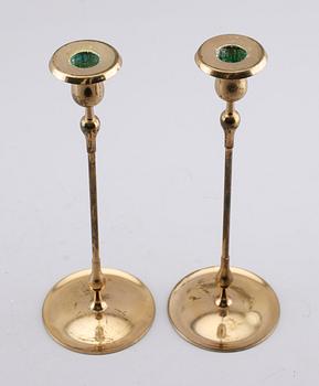 LJUSSTAKAR, 1 par, mässing, Ystad-Metall, 1900-talets andra hälft.