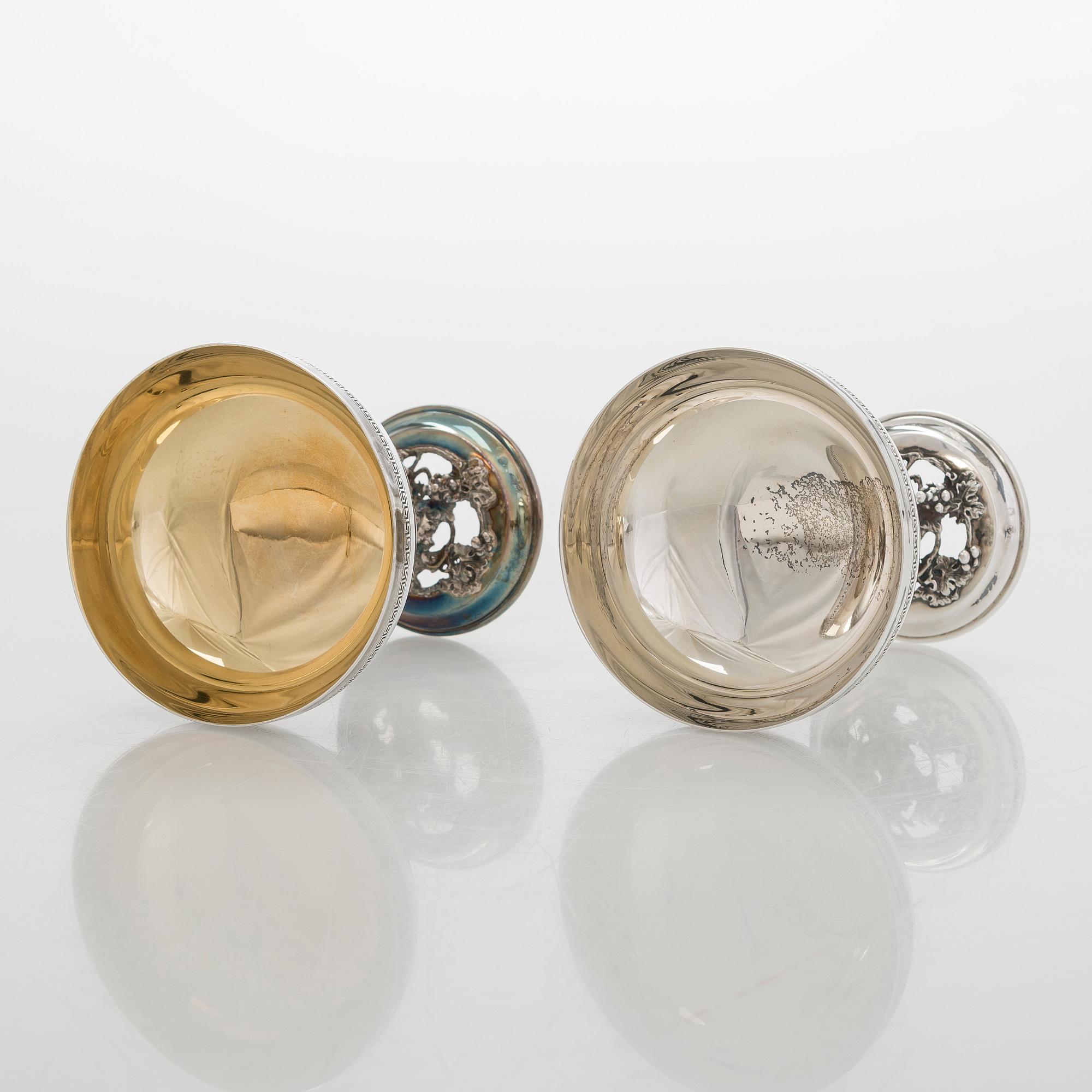 Dessertskålar, 10 st, sterling silver, Spanien, 1900-talets mitt.