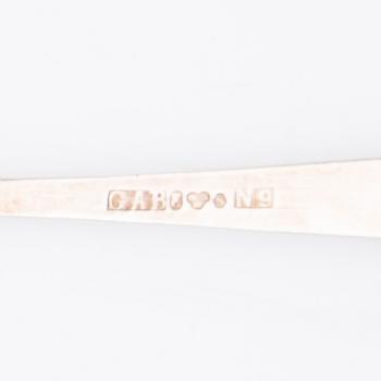 Jacob Ängman, Skedar, silver, 12 st, Rosenholm, GAB, Stockholm, 1960-1963.