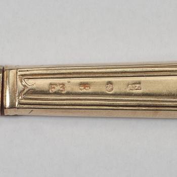 DESSERTBESTICK, 18 delar, 6+10, av Adolf Zethelius, Stockholm 1812.
