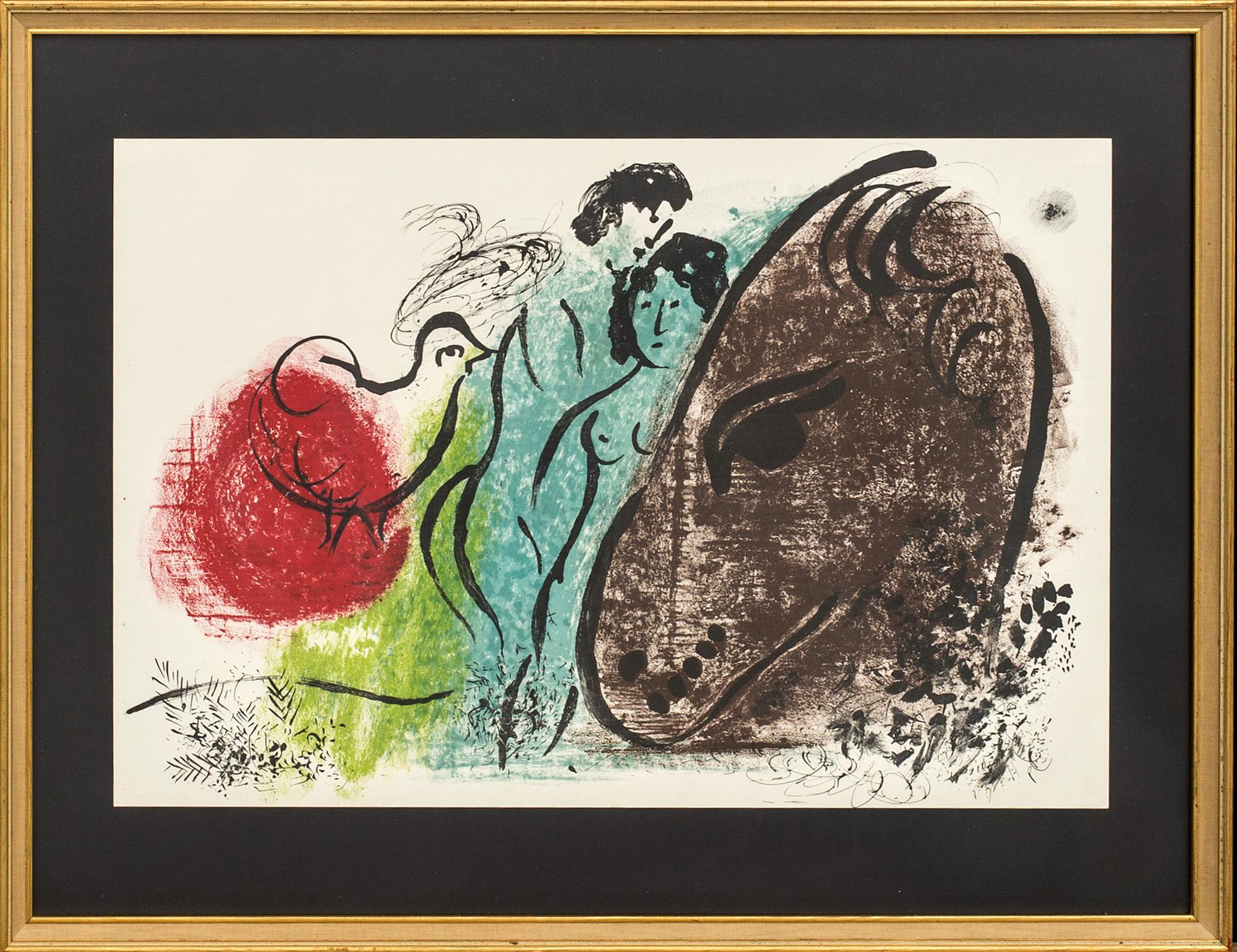 MARC CHAGALL, colour lithographe, unsigned, from Derrière le Miroir no 44-45 1952.
