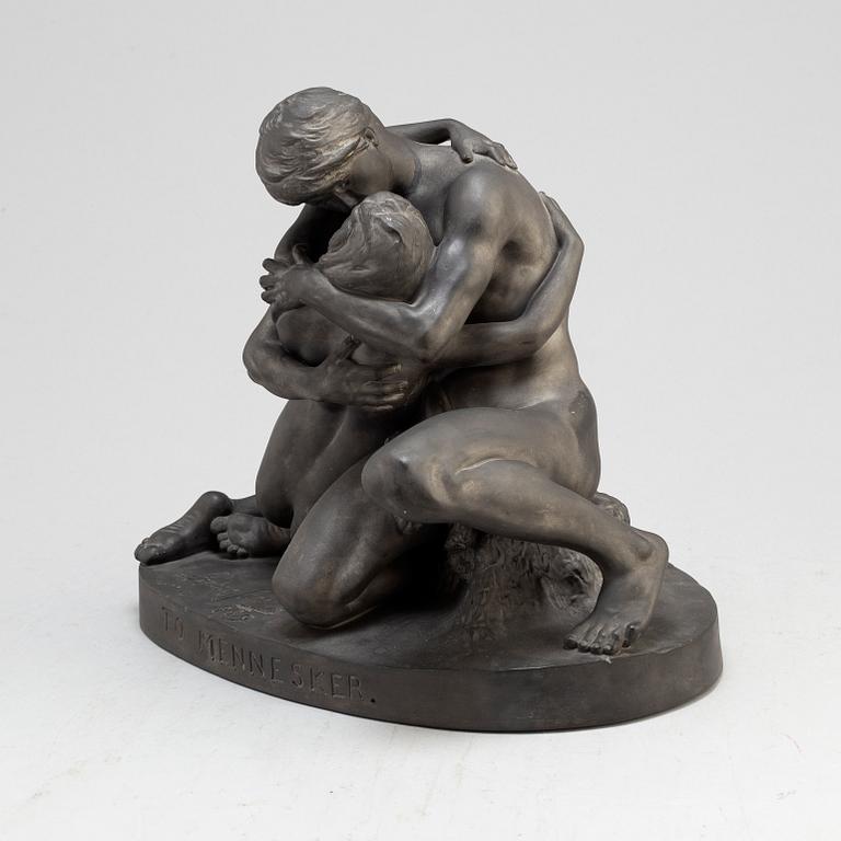 STEPHAN SINDING, after, a 'To Mennesker' sculpture, signed and dated 1889, 20th century.