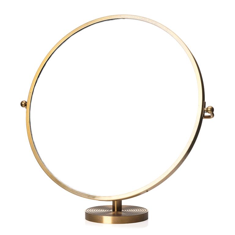 Josef Frank, a brass table mirror, Firma Svenskt Tenn, Sweden, model nr '2214'.