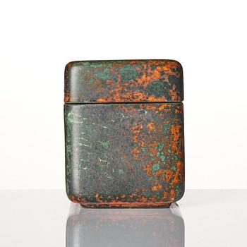 Hans Hedberg, a set of two faience boxes, Biot, France.