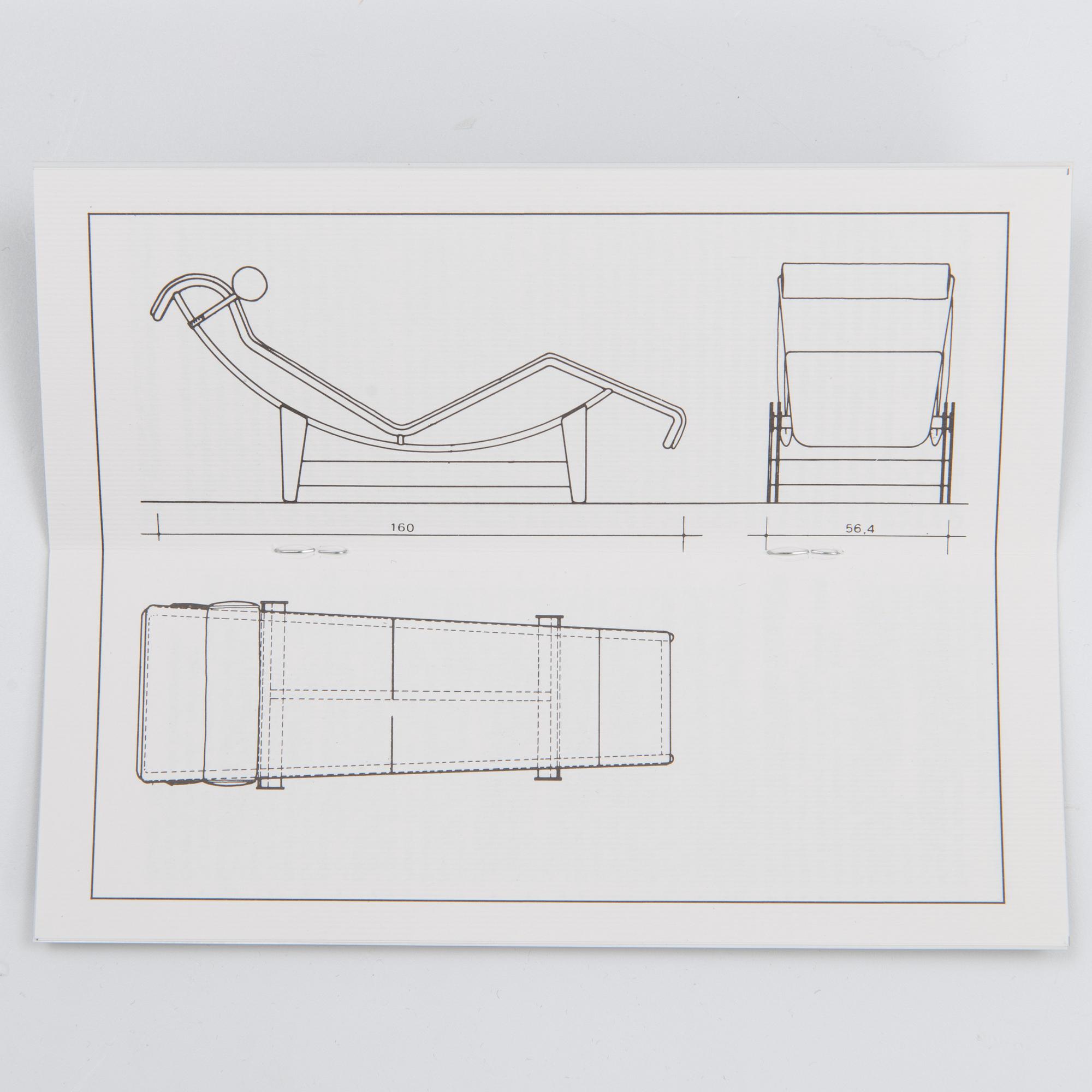 Le Corbusier, LC4 Chaise Longue, Cassina, Italy, numbered 71801, design Pierre Jeanneret and Charlotte Perriand.