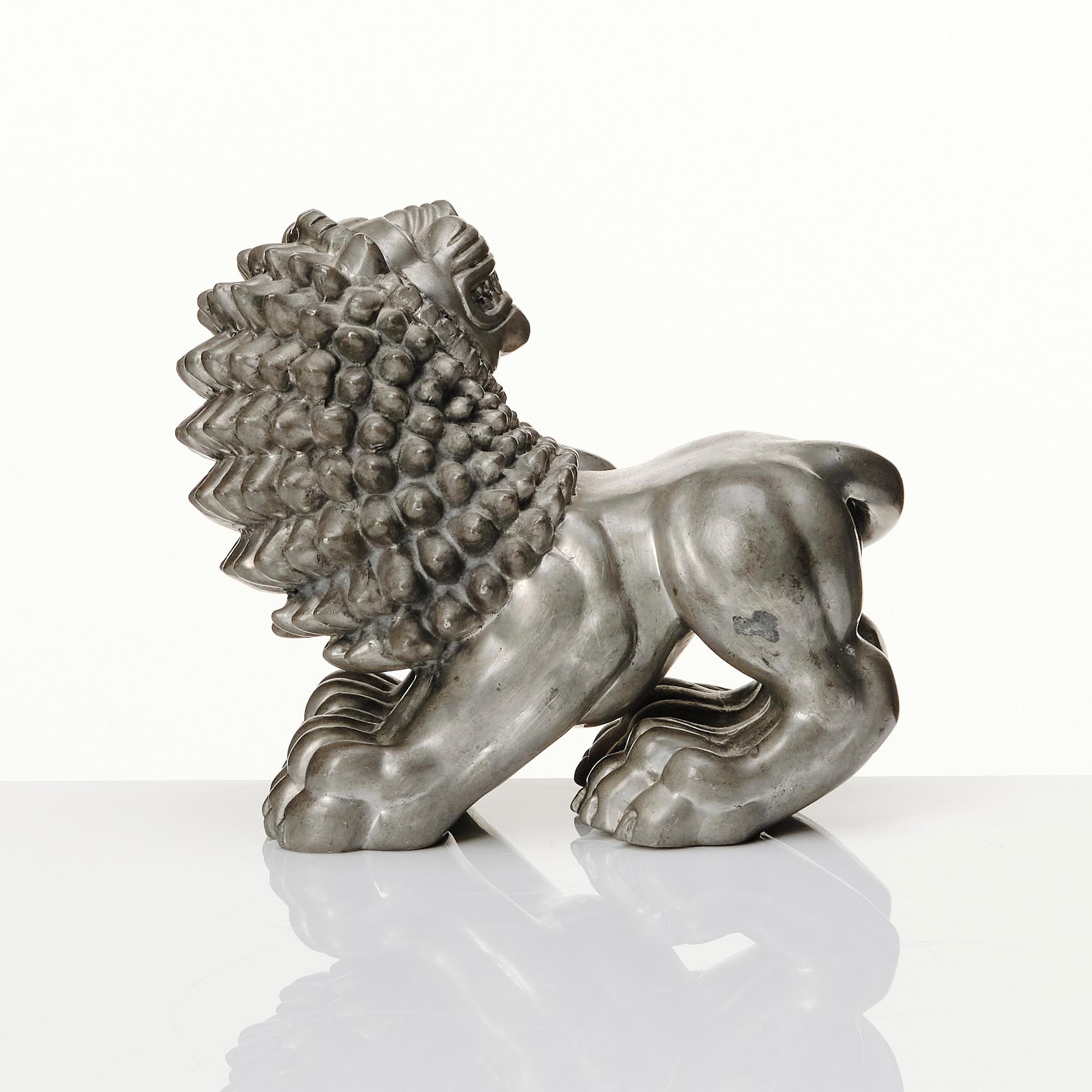 Anna Petrus, a pewter sculpture of a lion, Svenskt Tenn, Stockholm 1952.
