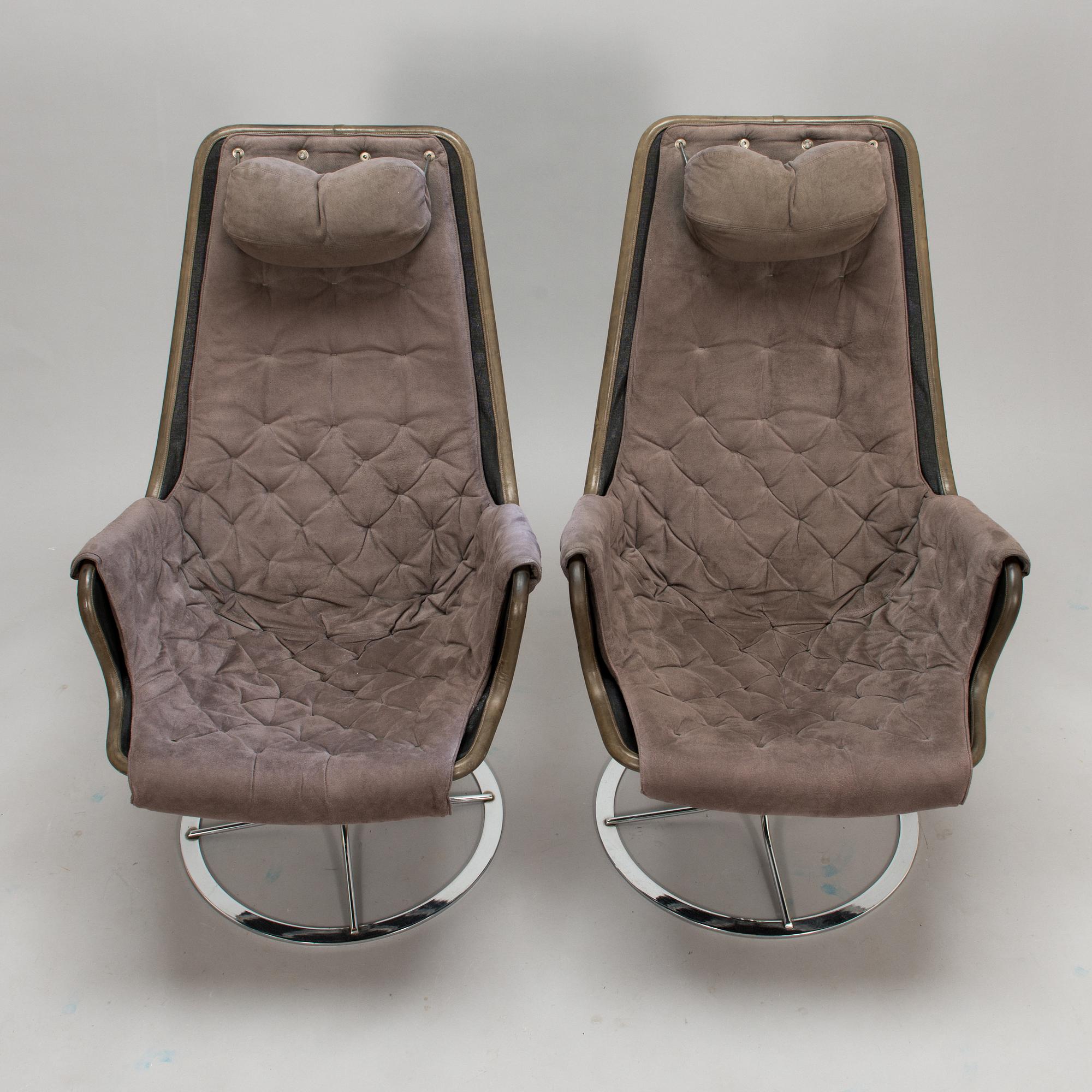 Bruno Mathsson, fåtöljer, ett par, "Jetson", Dux. Formgiven år 1969.