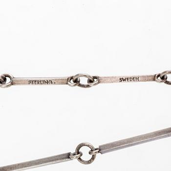 Wiwen Nilsson, halsband, sterling silver och bergkristall, Lund 1945.