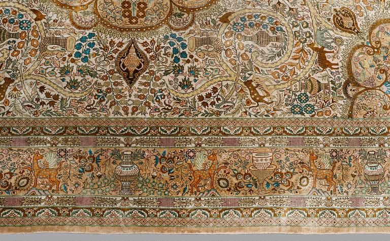 A rug, oriental silk, ca silk, ca 245 x 175 cm.