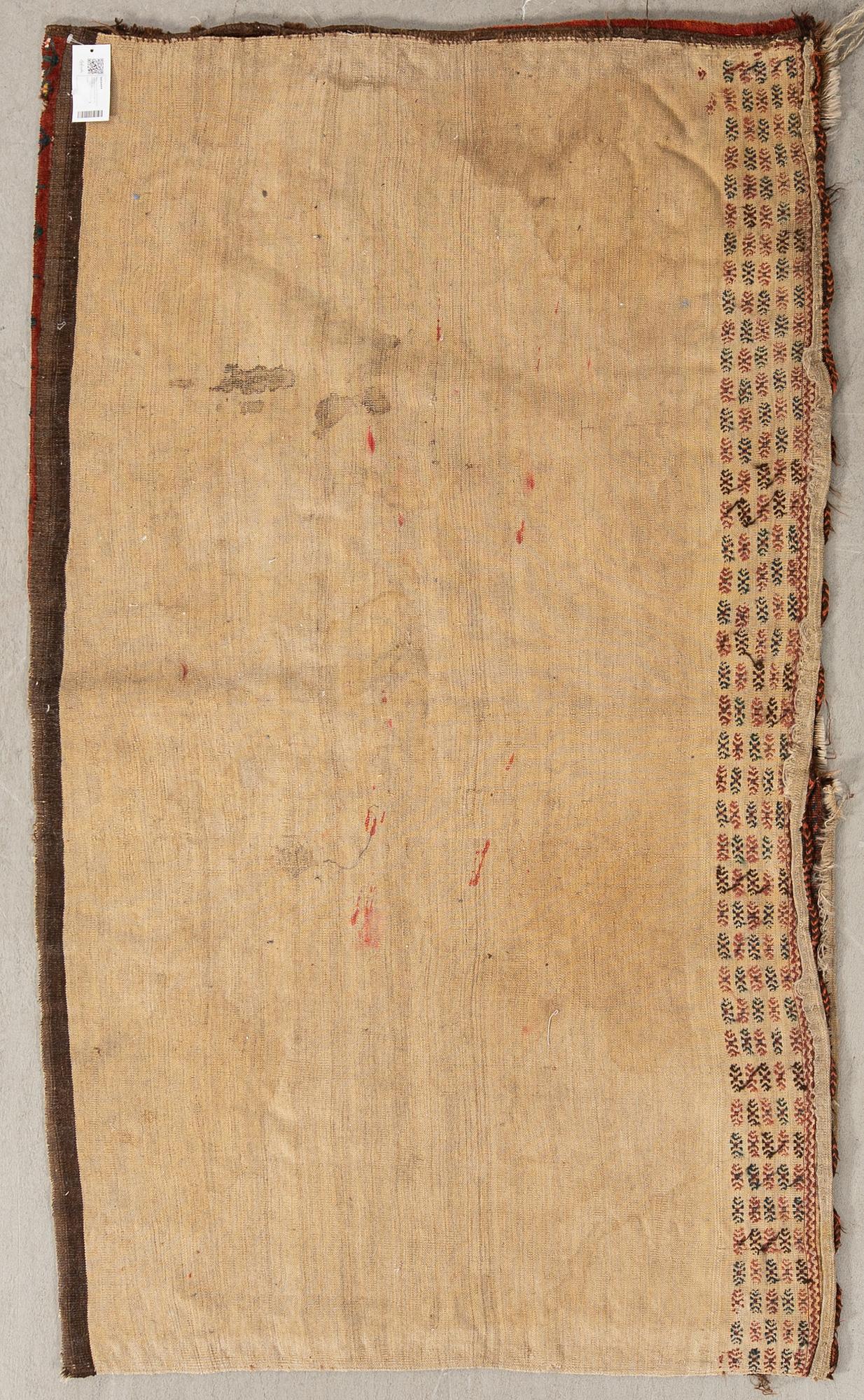 Yumoud rug bag semi-antique with flat-woven back, approx. 105x178 cm.