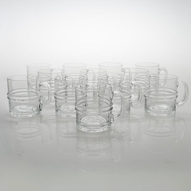 TIMO SARPANEVA, set of 12 '' 2054 'Ripple' tankards for Iittala.