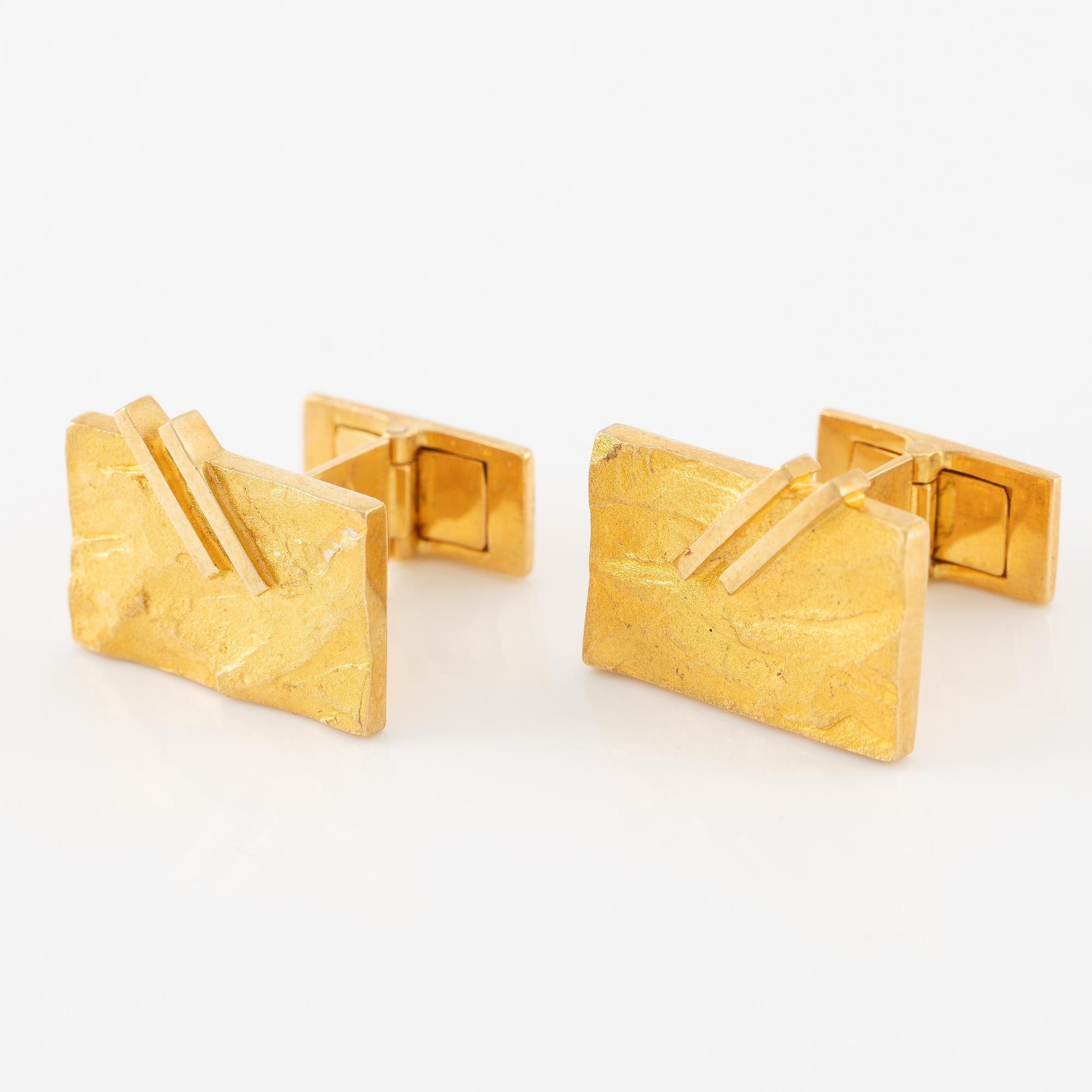 A pair of cufflinks Lapponia 18K gold, Finland 1999.