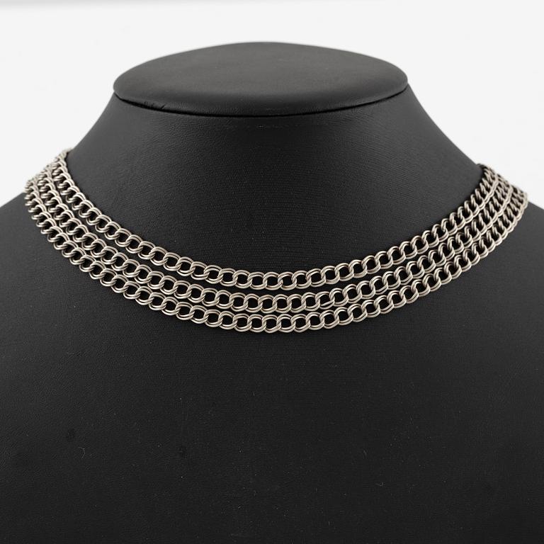 Collier, silver, folkdräktsmycke.