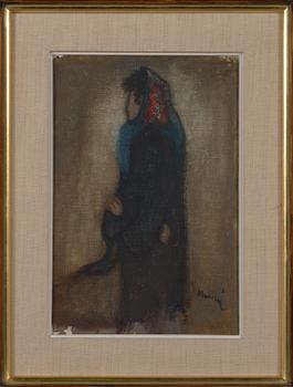 ELVI MAARNI, oil on canvas, laid on board, signed.