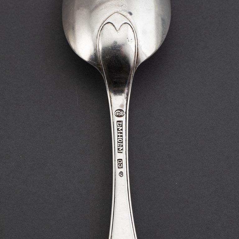 Lars Magnus Holm, matskedar 6 st, silver, Kristianstad 1822.