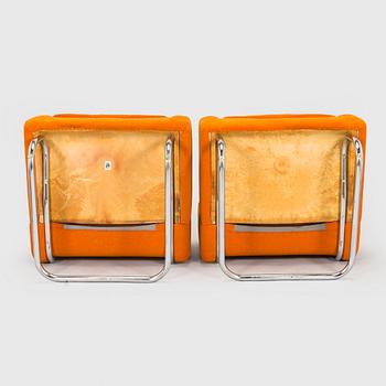 Esko Pajamies, a pair of 1970's 'Contra' easy chairs for Asko, Finland.