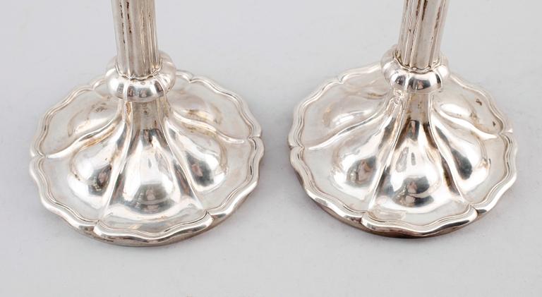 LJUSSTAKAR, 1 par, silver, Österrike-Ungern, 1800-tal. Vikt ca 690 gram.