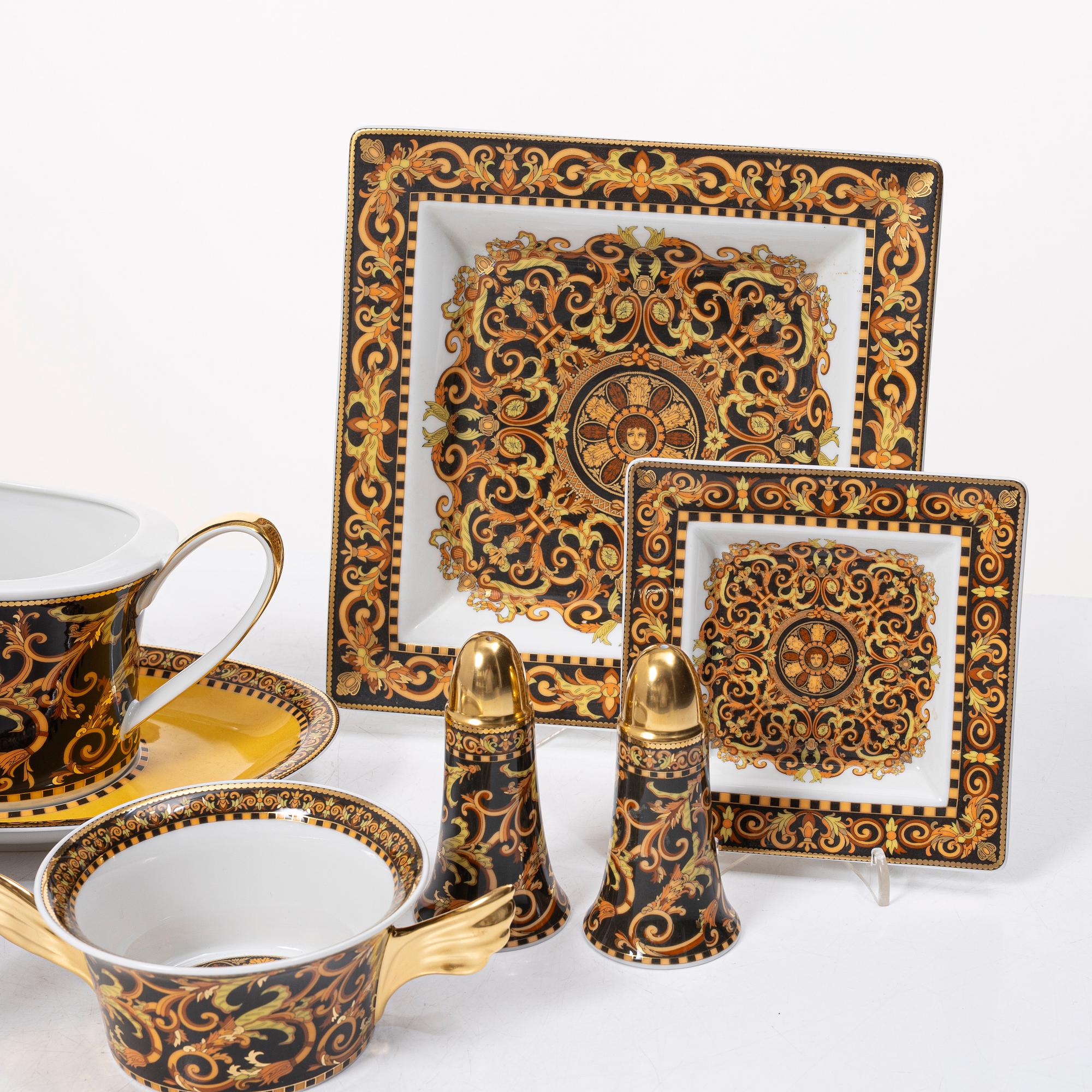 Versace, 16 'Barocco' service pieces, Rosenthal, Germany.