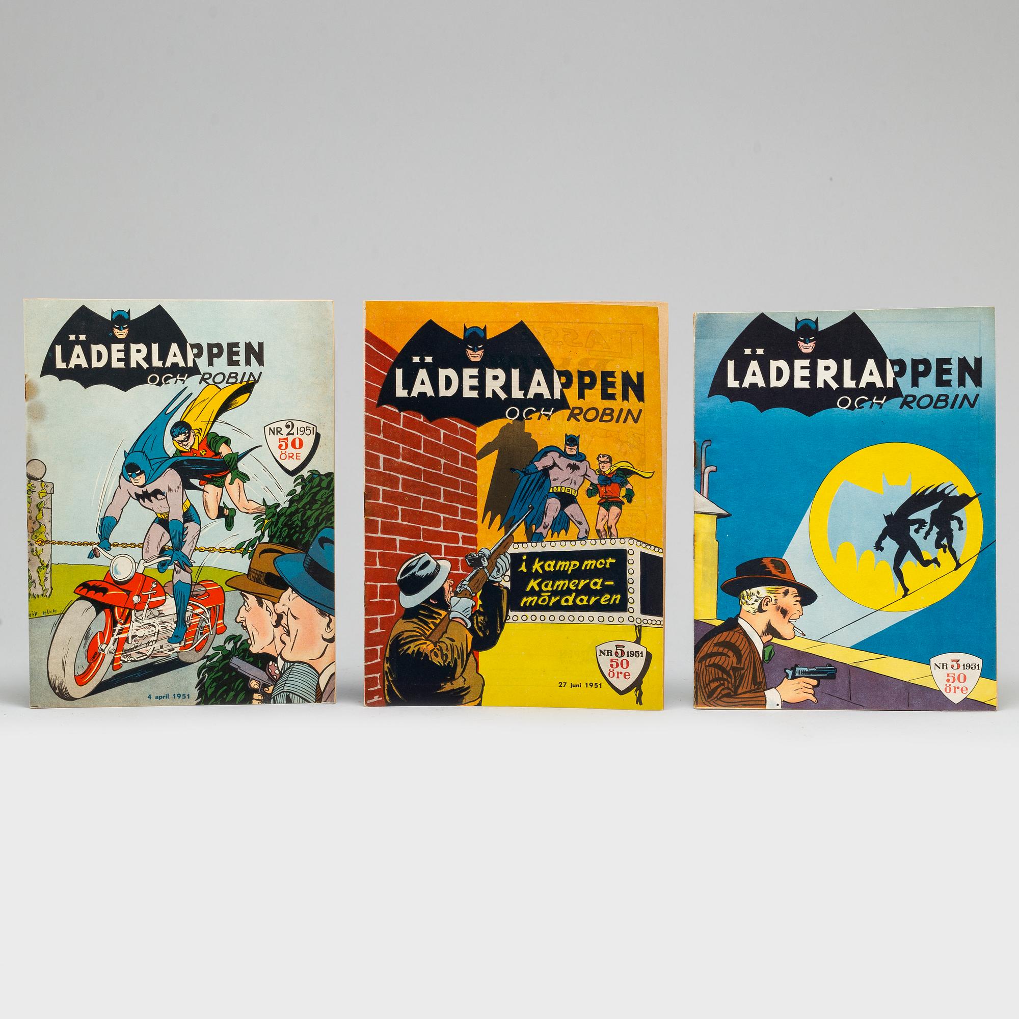 27 'Stålmannen' & 'Läderlappen' magazines, 1949-1951.