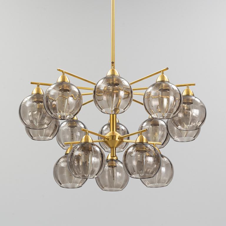 Holger Johansson, Westal, Bankeryd, probably. A brass chandelier, second half of the 20th Century.