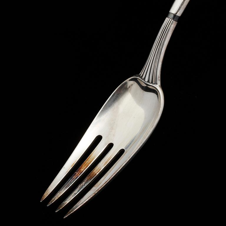 BESTICKSERVISDELAR, 50 st, sterlingsilver, W & S Sorensen, Danmark, 1900-tal. Vikt 2 180 g.