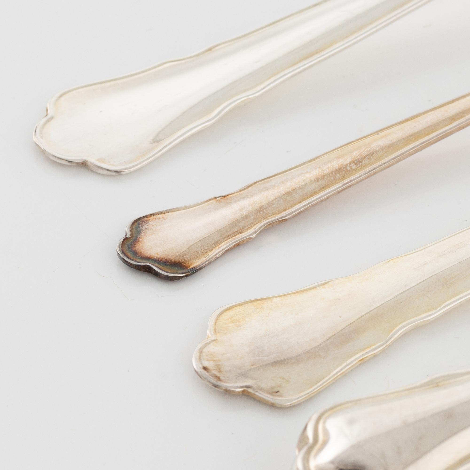 A 49-piece Swedish silver cutlery, bearing the mark of GAB. including Eskilstuna 1979.