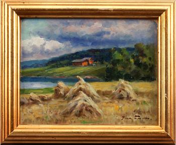 INA SJÖSTRÖM, olja på uppklistrad duk, sign.