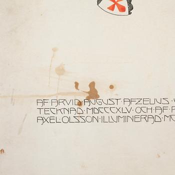 and ARVID AUGUST AFZELIUS, original manuscript and five watercolors, 1907.