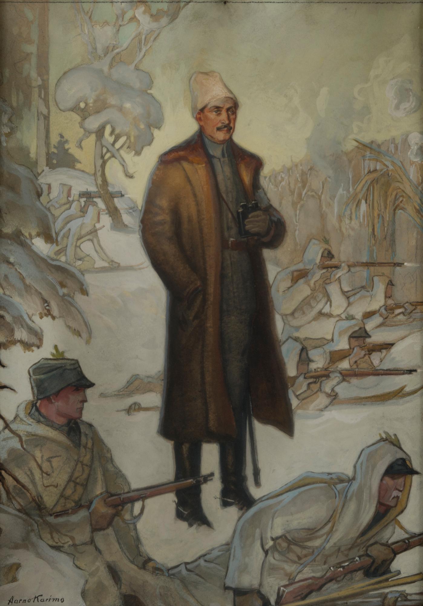 AARNO KARIMO, gouache, signed.