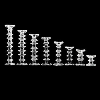 LJUSSTAKAR, glas, 8 st, "Festivo", Timo Sarpaneva, Iittala.