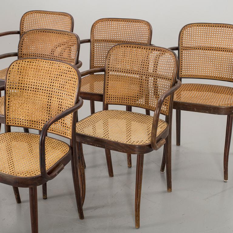 SIX LIGNA ARMCHAIRS.