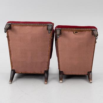 Armchairs, a pair, so-called “Bobbin Chair”, 19th century.