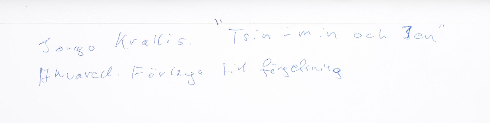 JORGO KRALLIS, blandteknik, signerad.