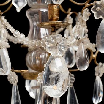 A Swedish Rococo four-light chandelier, second half of the 18th century.