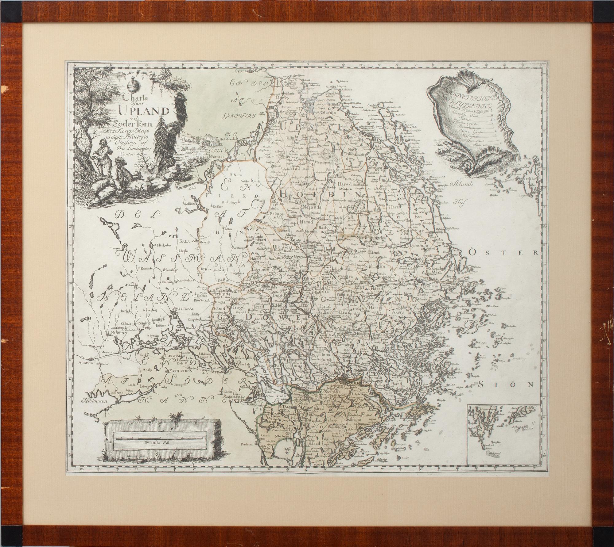 KARTA, Uppland, 1700-tal.