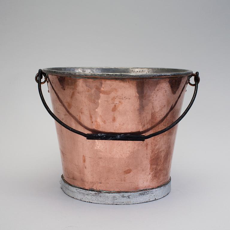 A copper bucket, ca 1900.